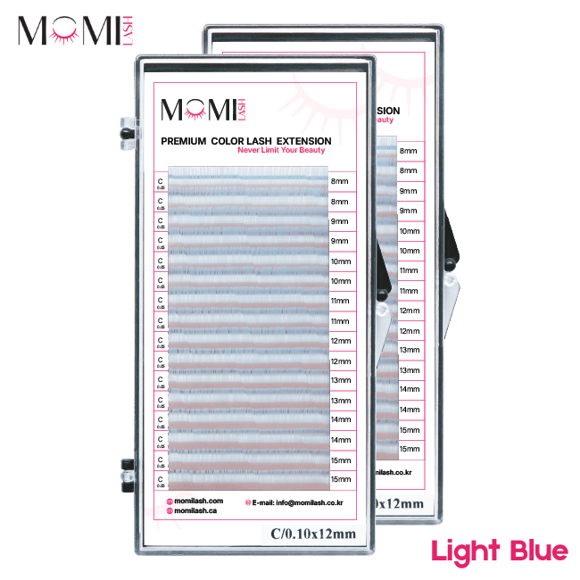 Color Lash Light Blue Colored Eyelash Extensions