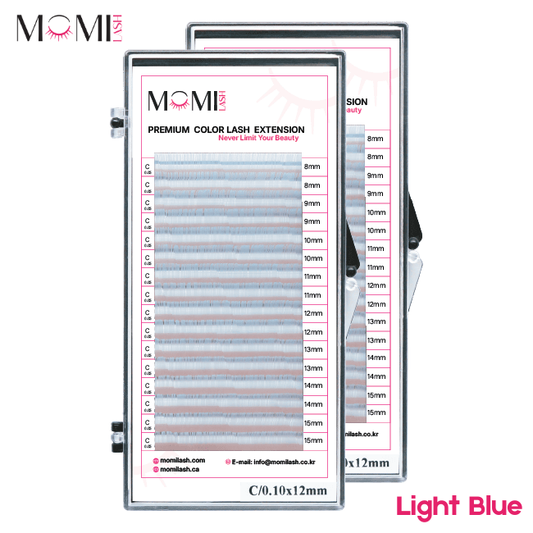 Color Lash Light Blue Colored Eyelash Extensions
